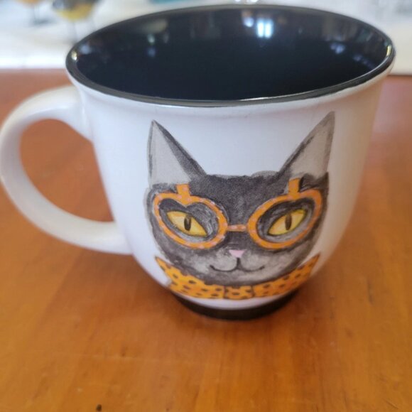 Cat "Check Meowt!" Mug 4" 12oz - Picture 2 of 5